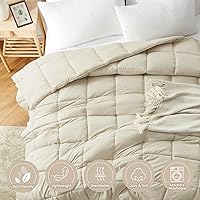 Vista 2 de Homelike Moment Edredón tamaño king - Inserto de edredón beige, alternativa al plumón, edredón ligero para cama king, ropa de cama ligera