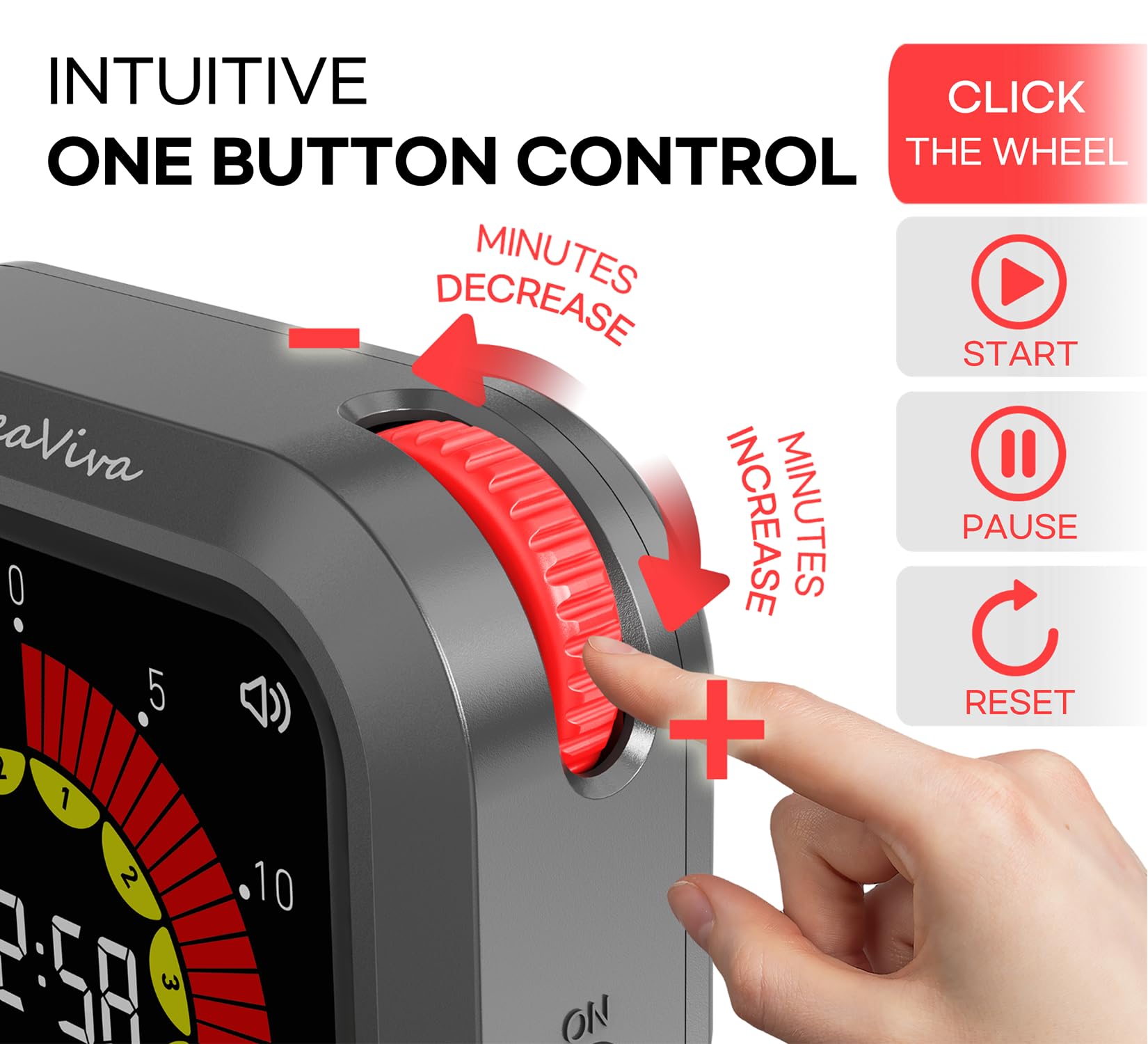 Timer digitale visivo, grande display a colori e ricaricabile, retro magnetico e modalità silenziosa, 11 h 59 m, cronometro per ADHD, bambini, aula, cucina, produttività lavorativa (grigio)