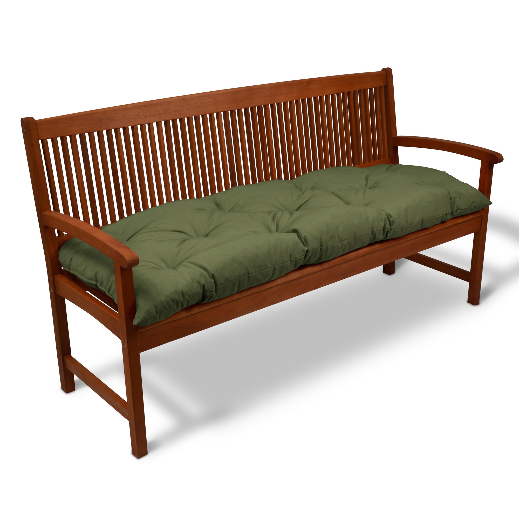 Beautissu Coussin Banc Flair BK - Extérieur pour Jardin, Terrasse, Balcon - Balancelle, Banquette - 120x50x10cm - Vert Olive