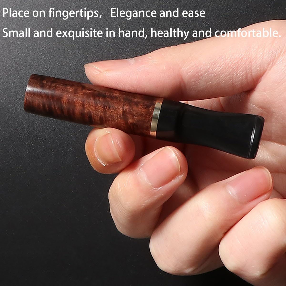 Boquilla cigarrillo madera,Porta cigarrillos hombre,Cigarrillo Filtro de Tabaco de Humo,Filtro de carbón activado de 9 mm，compatible con cigarrillos 7.8mm, con 10 Filtros Gratis.(D)