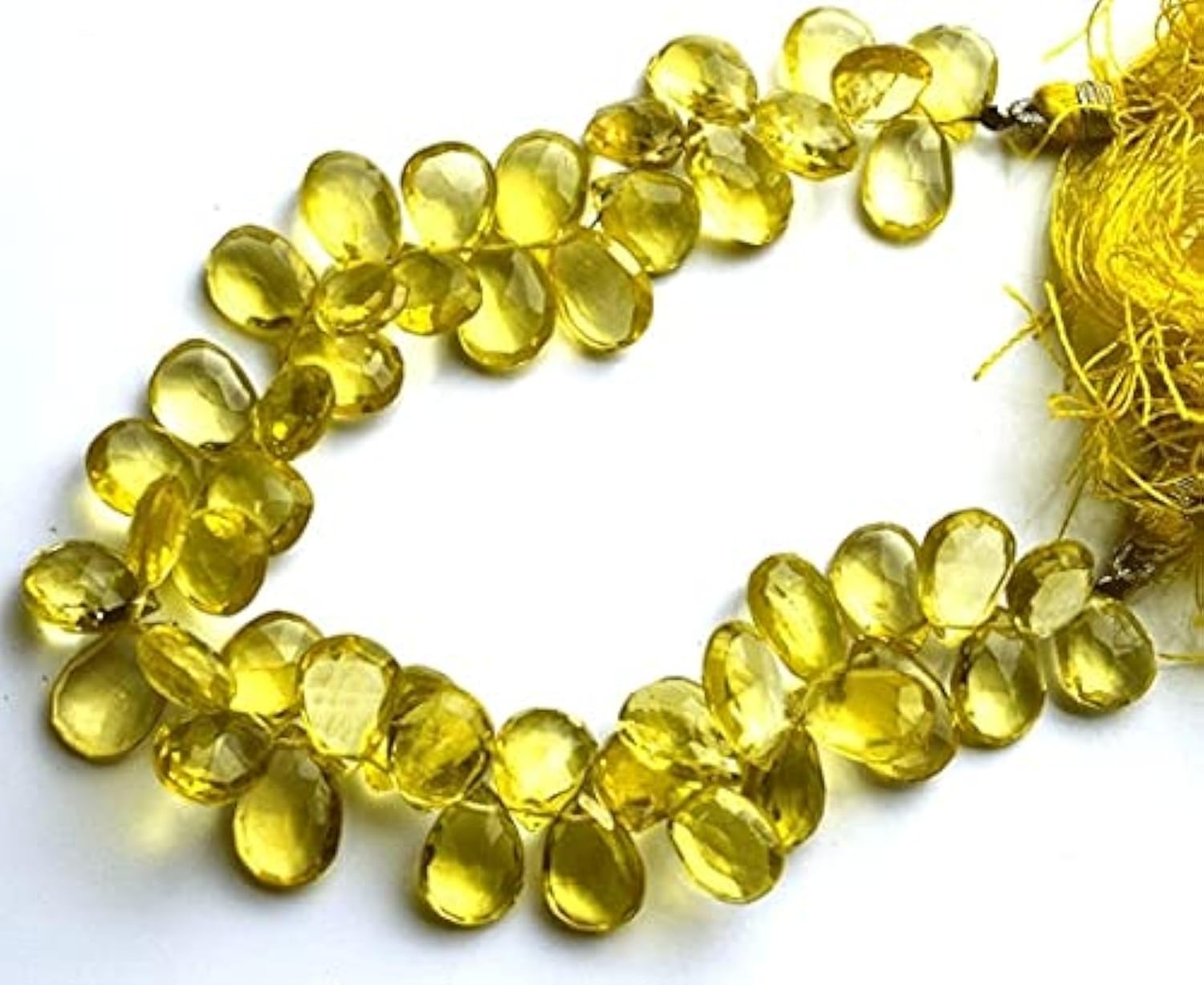 Lemon quartz faceted pear beads pour remplacer les pierres ternes par des briolettes lumineuses