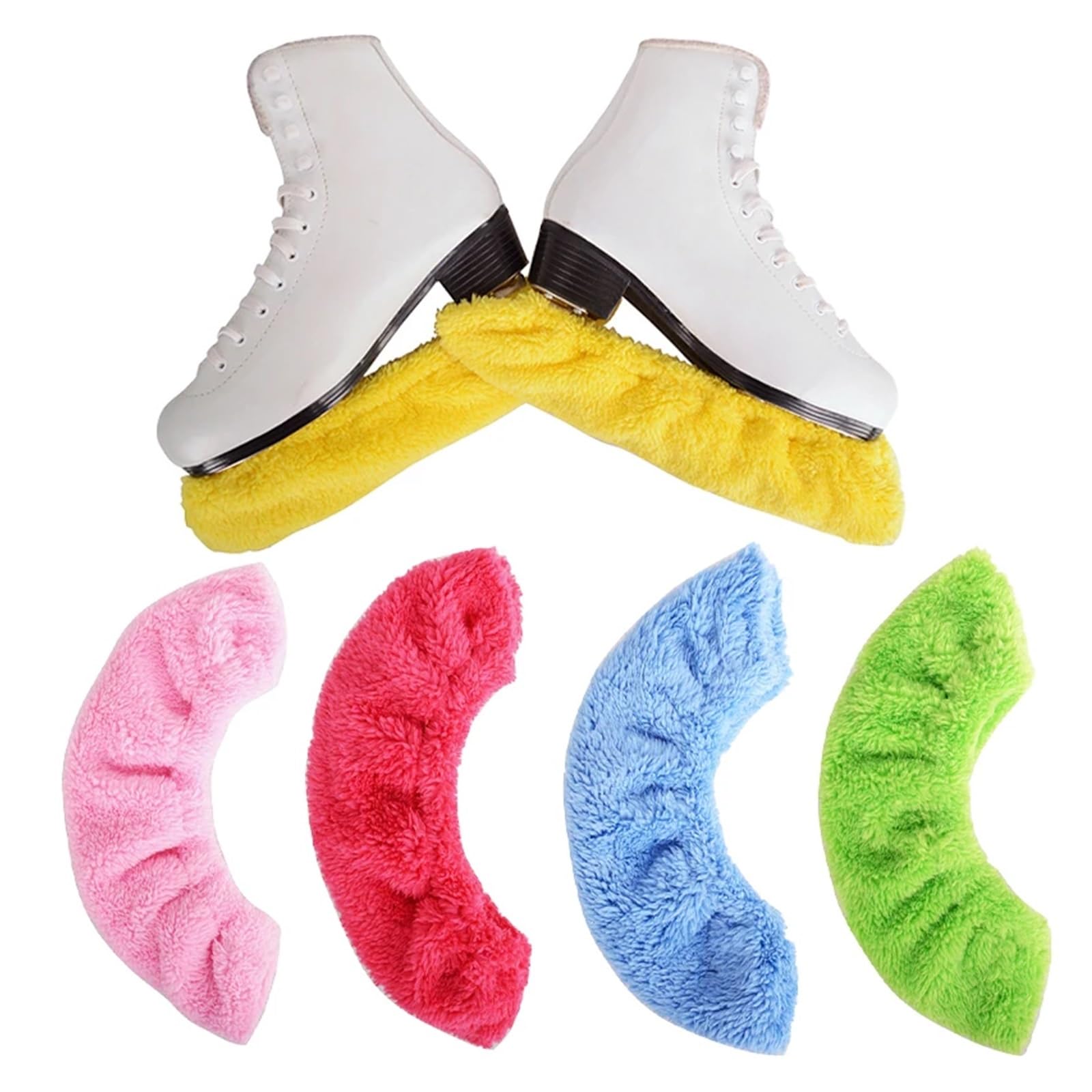 Fundas for botas de patín artístico, Protector elástico forro polar for cuchilla patinaje sobre hielo, absorción agua a prueba polvo(Pink XL EU40-42)