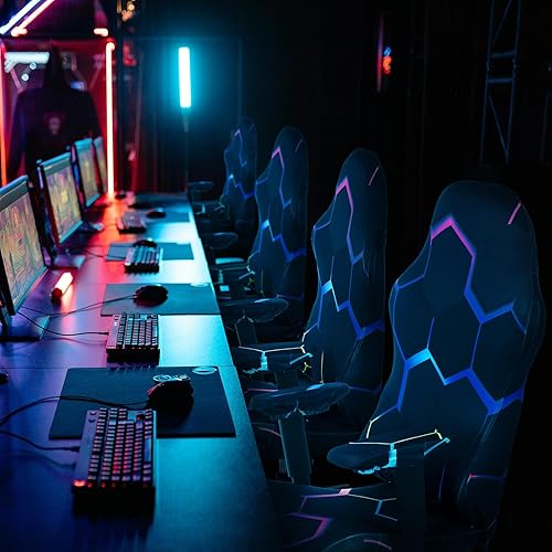 Miniatura 5 de Moukeren Juego de fundas impresas para sillas de juegos con alfombrilla de mouse y funda para reposabrazos, elástica, lavable a máquina, funda