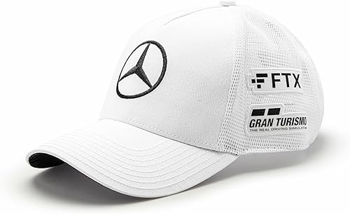 Mercedes AMG Petronas Formula One Team - Producto oficial de Fórmula 1 - Gorra de camionero del equipo Lewis Hamilton 2022, color blanco, talla