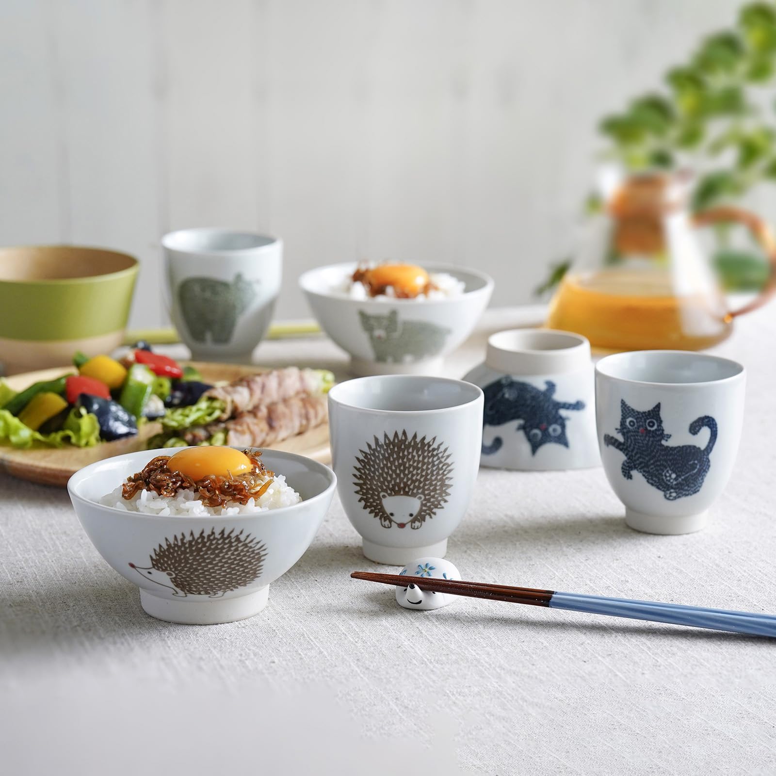 Amazon｜波佐見焼 茶碗 約12cm 電子レンジ 食洗機対応 スタンプズー