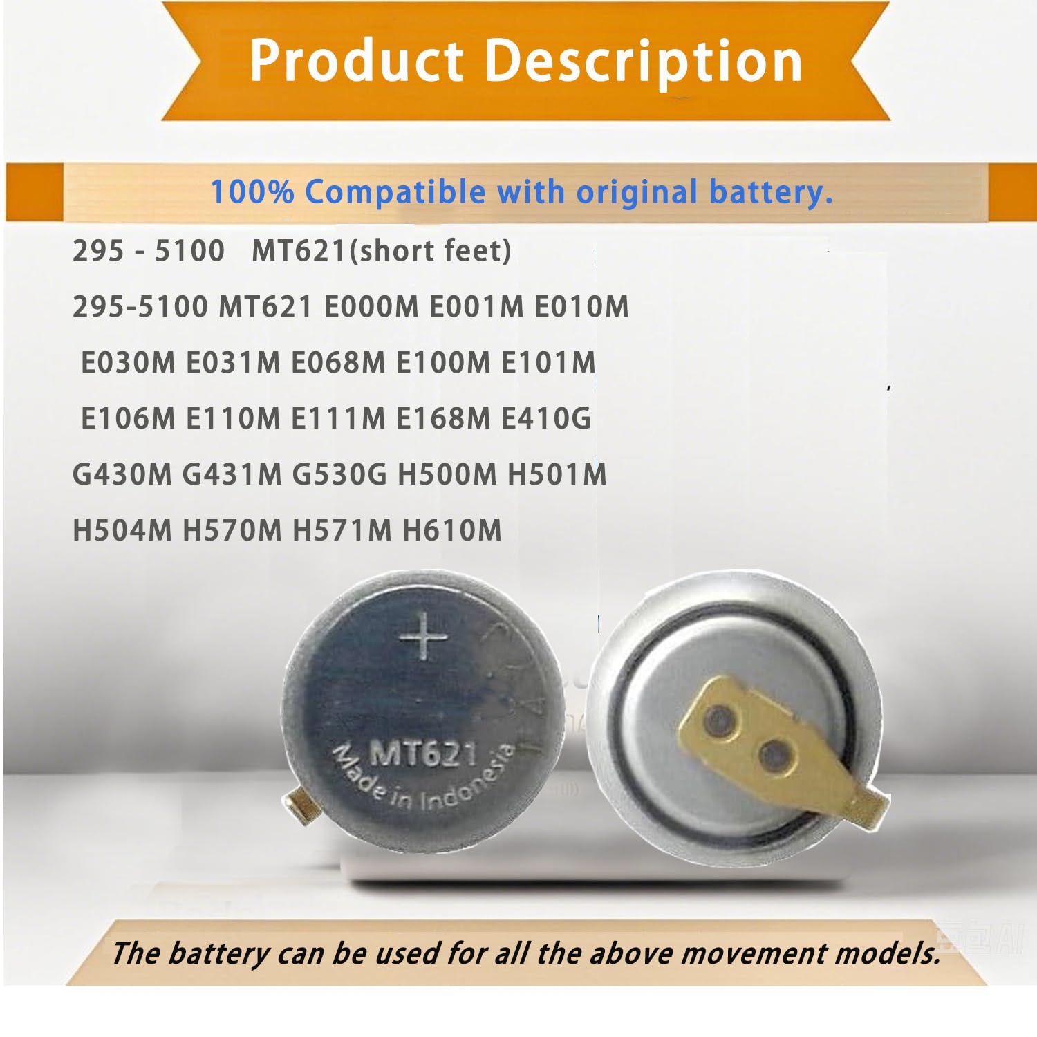 295-5600 MT920 - Batería de repuesto para condensador de reloj Citizen 295-56 compatible con Eco Drive C650 E810 E811 7821 B620