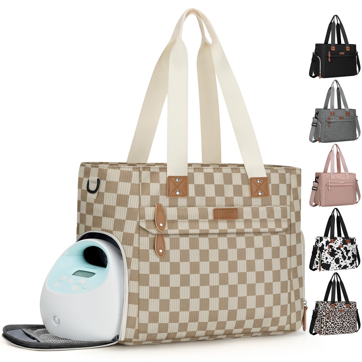 Pritent Diaper Bag Tote for Working Mom, Large Travel Baby Diaper Tote, Mommy Baby Bag for Boys and Girls-image-26