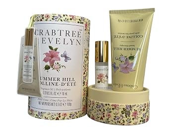 Crabtree & Evelyn Summer Hill Fragrance Oil Rollerball 0.33oz & Hand Creme 3.5oz Set