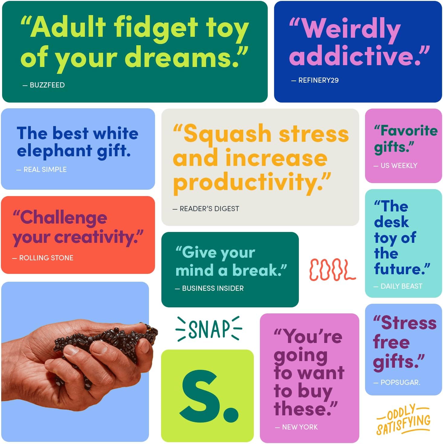 Speks Original Crags Ferrite Putty | 1000+ Magnetic Stones in a Tin | Stress Relief Fidget Toy for Adults & Teens | Stocking Stuffer & Christmas Gift | Blue Gradient, Large