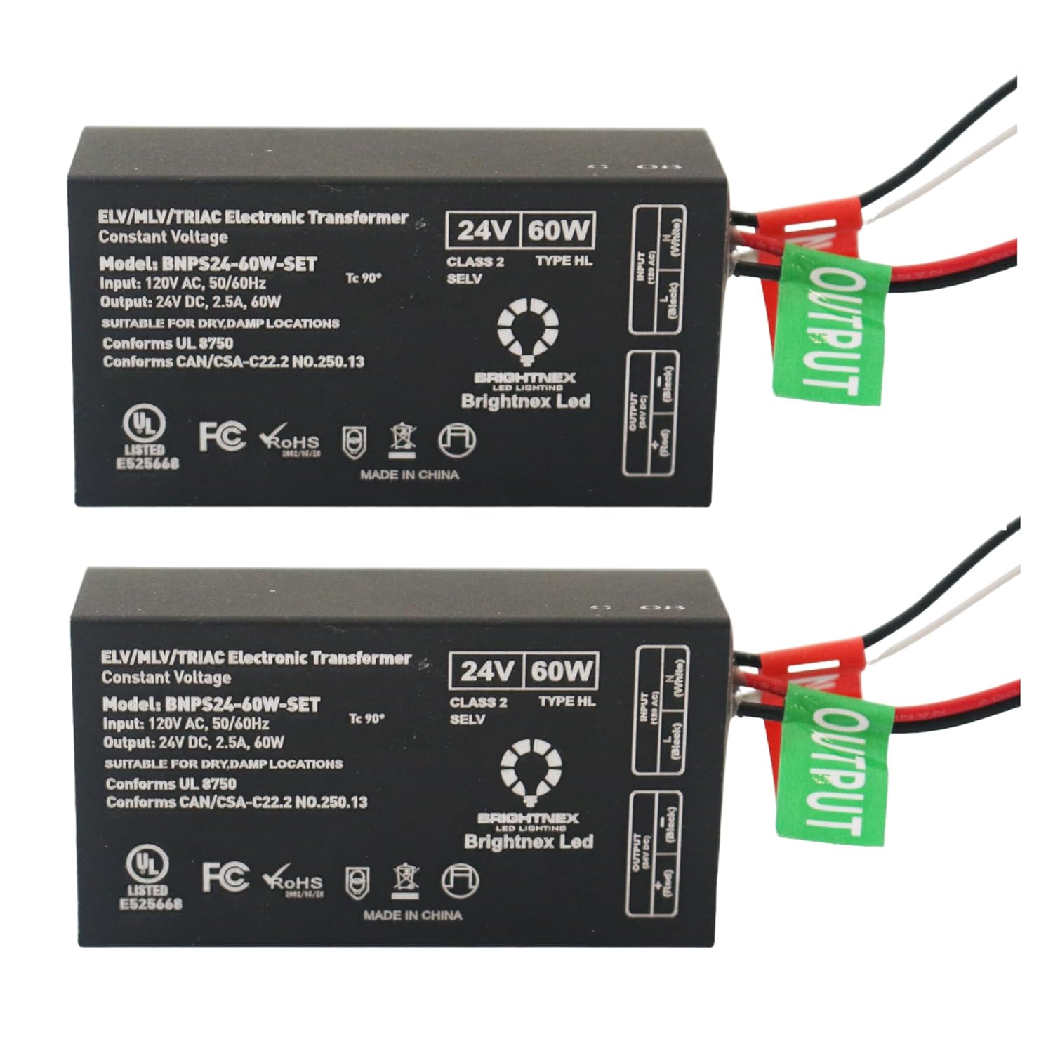 LA LED Lighting 24VDC, 60W Smallest Dimmable LED Driver (Transformer)-Dime: 2.83x1.53x0.79 inches (L*W*H) -UL Certified,Class 2,Type HL-Compatible with Triac/ELV/MLV dimming