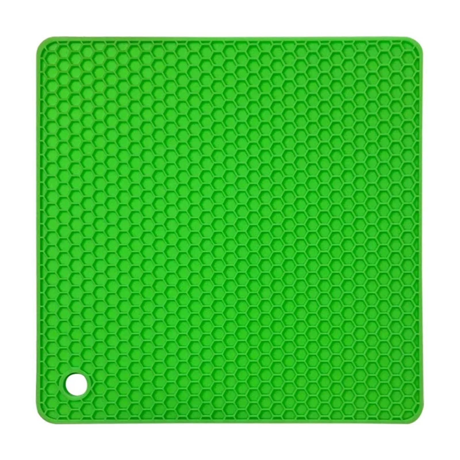 JZQKXMVNCLH 18cm Square Silicone Mat Heat Resistant Potholder Dining Placemat Non-slip(Green)