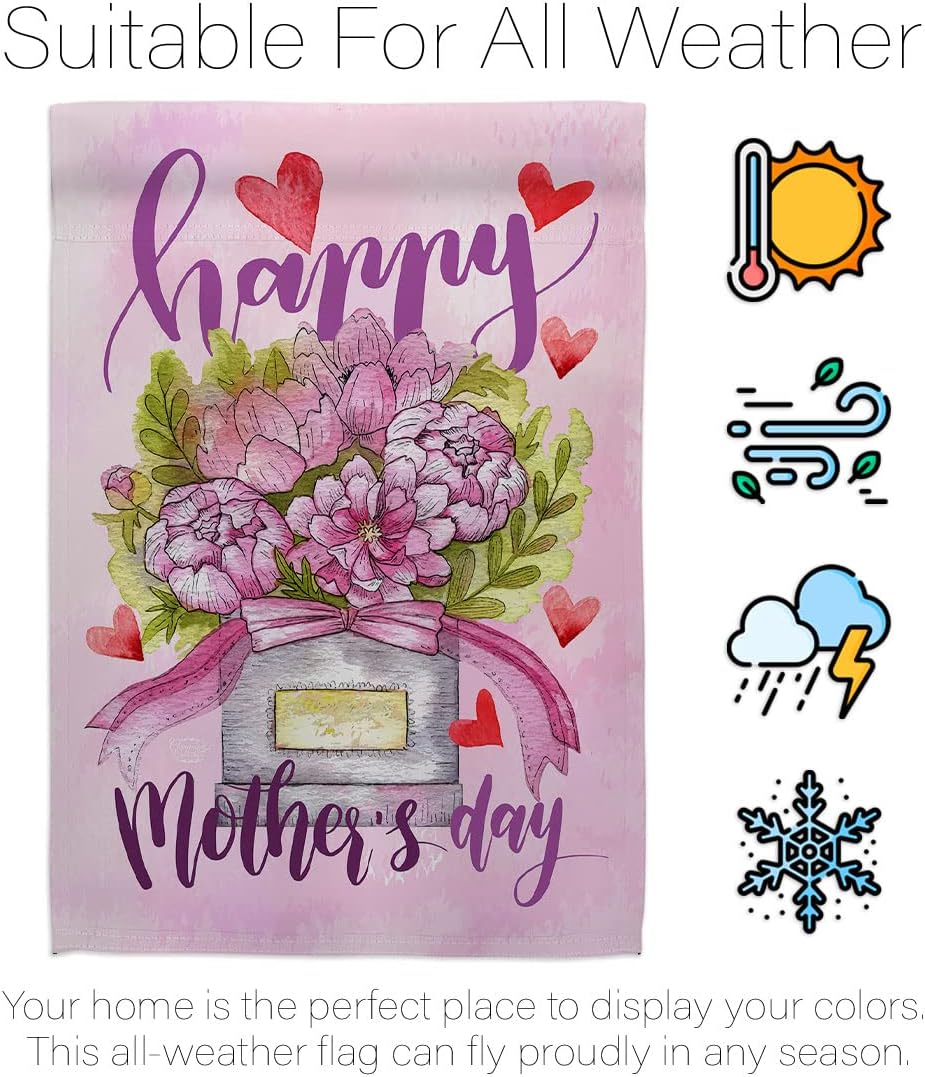 Mommy Love You House Flag - Family Mother's Day Mom Mama Grandma Flowers Parent Sibling Relatives Grandparent - Decoration Banner Small Garden Yard Gift Double-Sided Made In USA 28 X 40