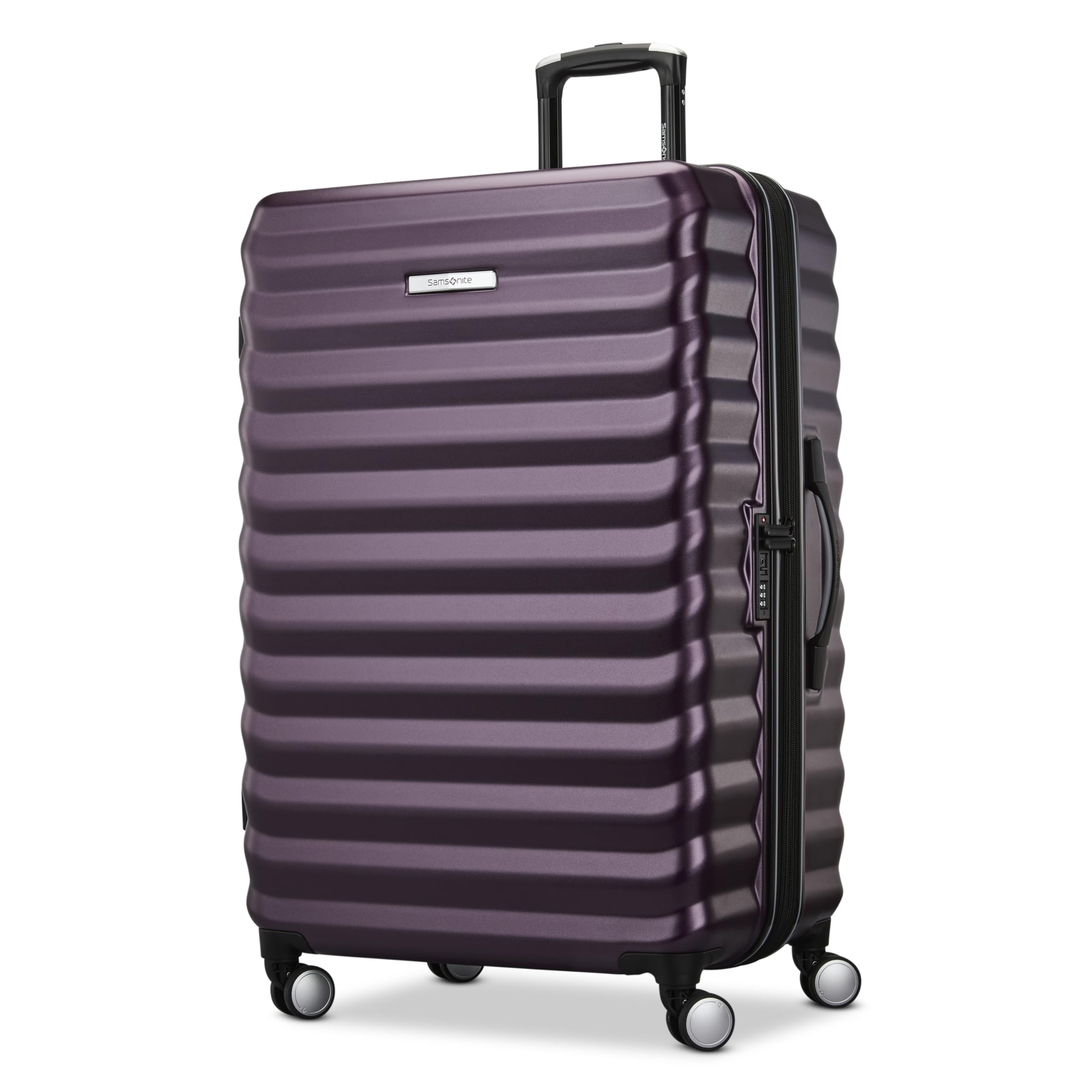 Hard-Sided 28-Inch Lightweight Checked Large Expandable Element Suitcase: Durable, 360° S…