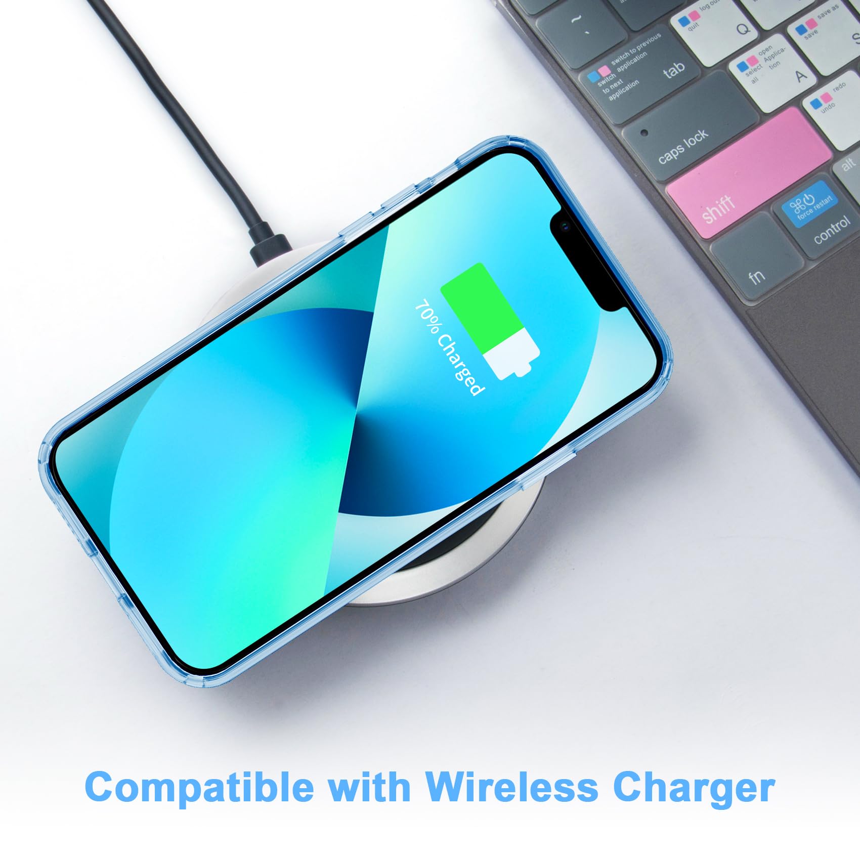 Amazon.co.jp: JJGoo (ジェイグー) iPhone 13用ケース クリア ブルー