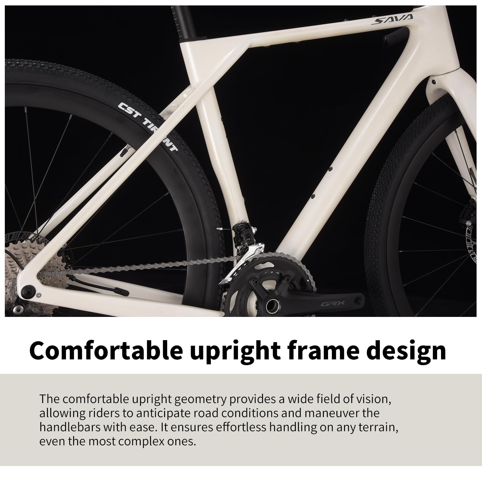 SAVADECK Carbon Gravel Bike - T800 Carbon Frame & Fork, Shimano GRX400 20-Speed Groupset, Hydraulic Disc Brakes, 700C x 40mm Tires - Lightweight Design for Road & Off-Road Adventures(47cm, Gray)