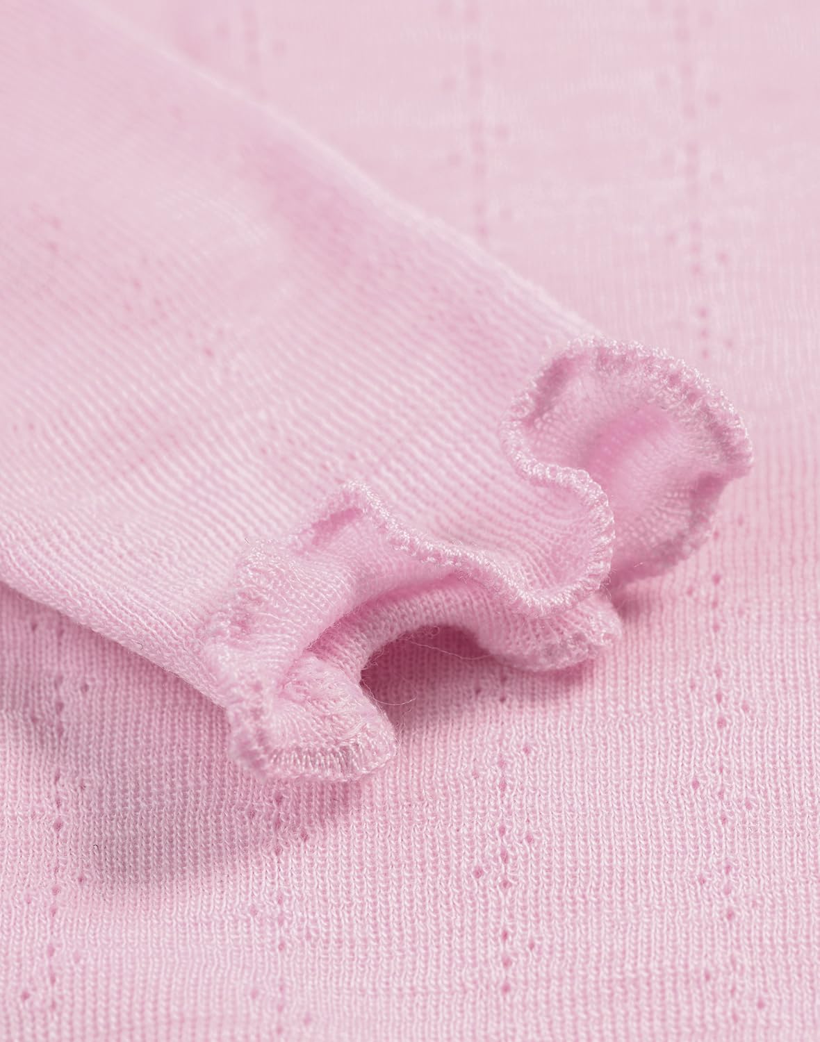 DILLING Baby Langarmshirt aus Wolle/Seide mit Pointelle Details