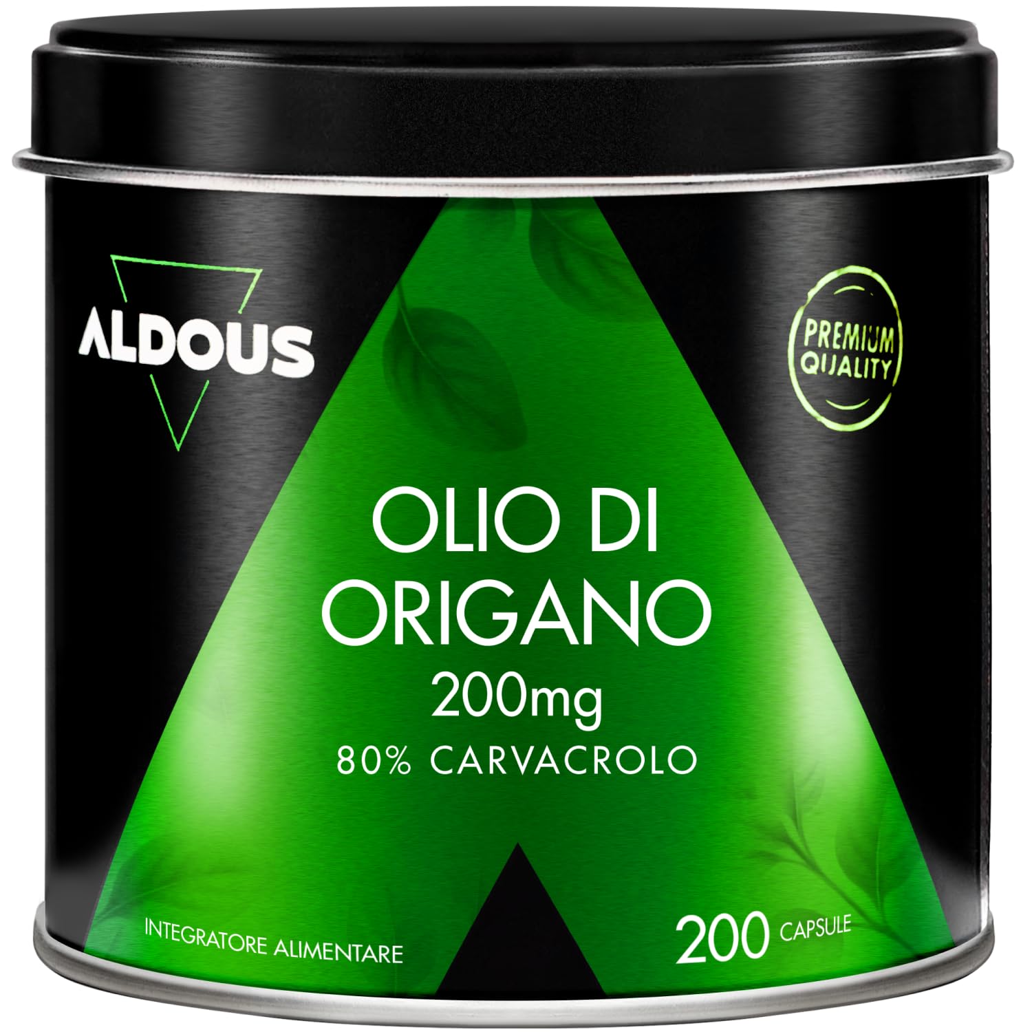 Olio di Origano - 200 Capsule, 160mg di Carvacrol - Olio Essenziale di Origano - Olio di Oliva - Integratore Sistema Immunitario e Digestivo - Antiossidante - 80% Carvacrolo - Oil of Oregano - ALDOUS