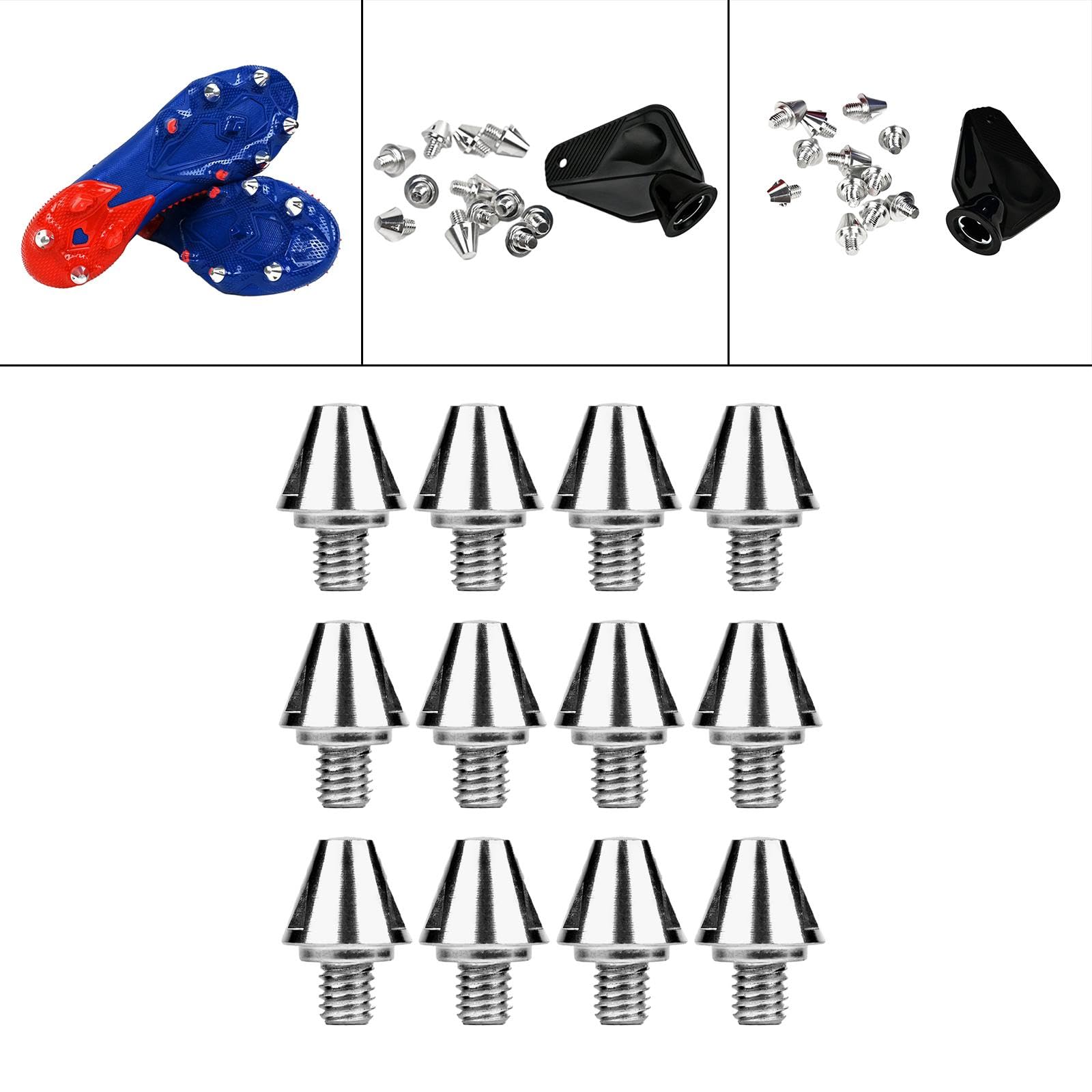 12 Pezzi Tacchetti Scarpe Da Calcio Tacchetti Da Scarpa Da Calcio Rugby Alluminio Resistente per Allenamento Esercizio Adatti per Regali Decorazione C, 11 MM