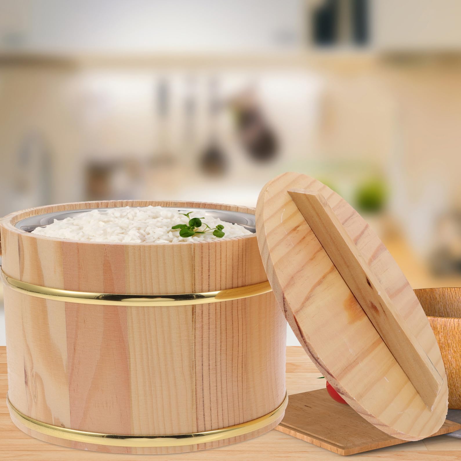 2 Sätze Reiseimer mit Deckel, 20cm Sushi Reis Mischwanne
