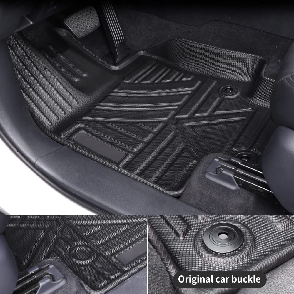  Lwope Car Floor Mats Custom Fit for Volkswagen Atlas 2018-2023  (7 Seat Bench Seating) Black Rubber All Weather Protection Auto Floor Liners  Heavy Duty Odorless : Automotive