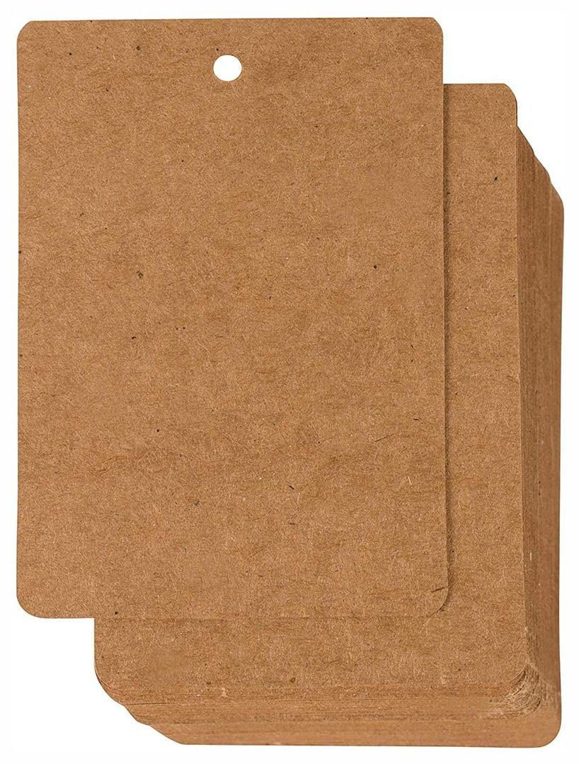 KREEPO Brown Kraft Paper Double-Sided Writable Tags with Natural Jute Gift Tag for Party Celebration, Thanksgiving Size(2.3inch X 3.5inch)(300pcs)