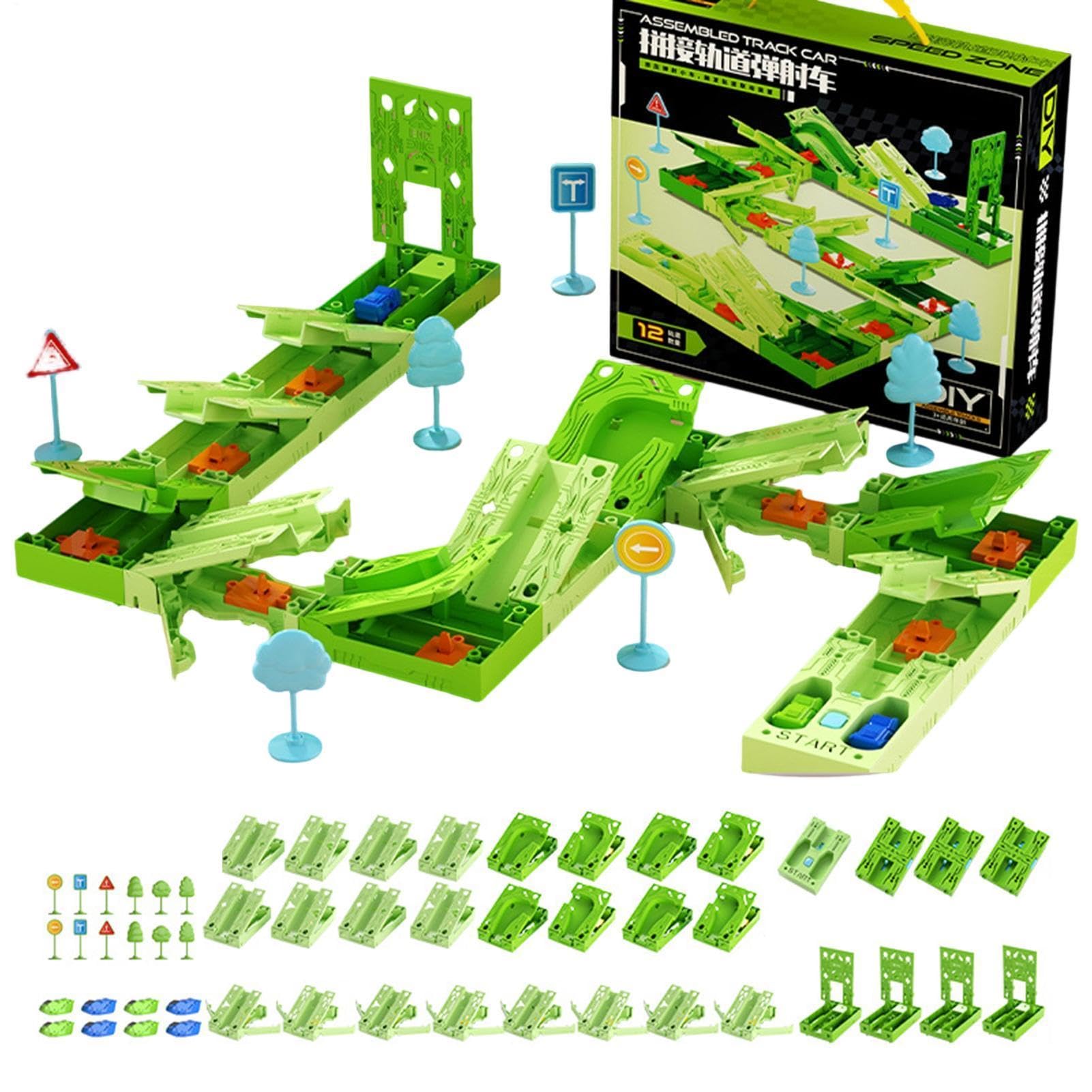 Zabawkowy Tor Samochodowy Elastyczny Interaktywny Zestaw Puzzle DIY Z | tor wyścigowy zabawka do ogrodu, na podwórko, w podróż, do szkoły, na imprezy, dla przedszkolaków
