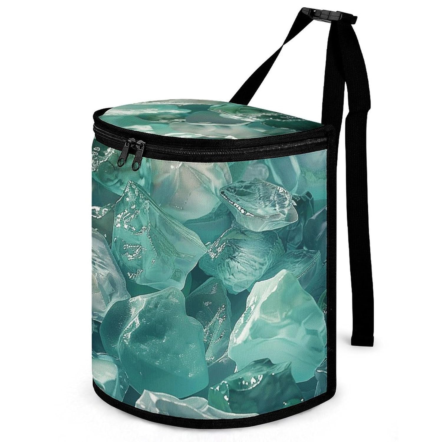 MUSM Leakproof Car Trash Can 2.5 Gallon, Durable Automotive Garbage Bag with Waterproof Liner, White Sugar Stone Trash Bag for Car, Truck, RV & Bathroom