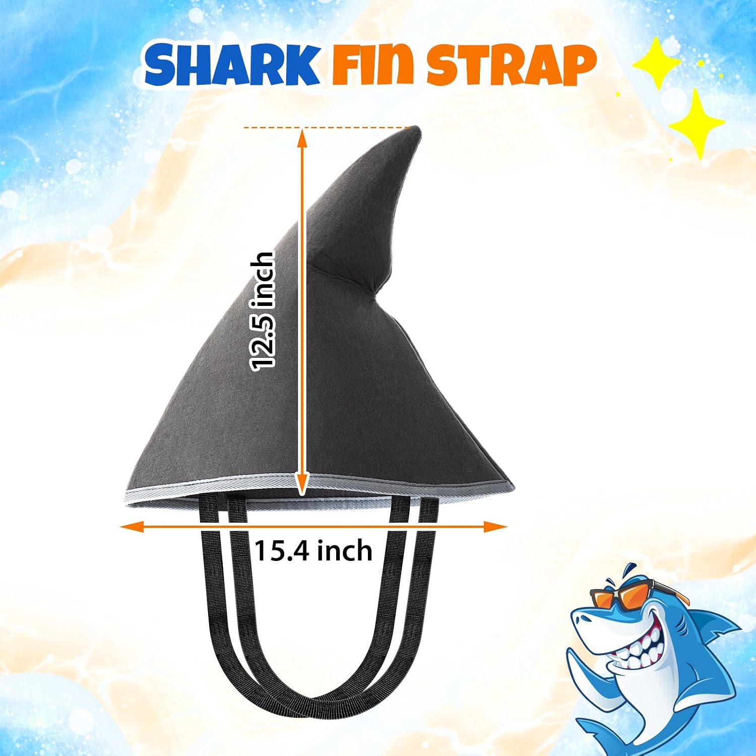 Civaner Shark Fin Costume Wearable Shark Back Fin Prop, 11.8 in