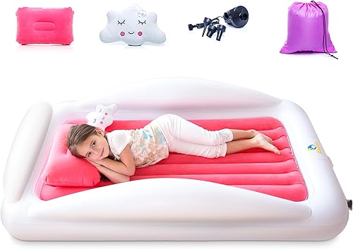 Miniatura 20 de Sleepah Cama de Viaje Inflable para Niños Pequeños Colchón de Aire Portátil para Niños con Protectores de Riel de Cama de Seguridad para Niños y