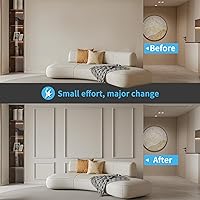 Vista 4 de Art3d Juego de 6 piezas de molduras de pared precortadas, paneles de wainscoting listos para armar para decoración de paredes interiores, sala