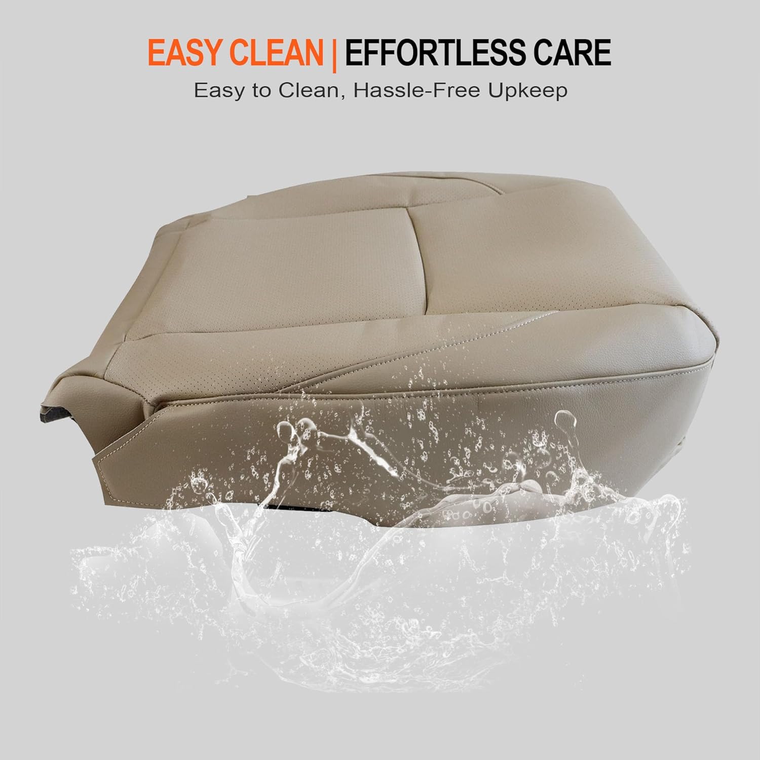 GXARTS Driver and Passenger Side Bottom & Top Lean Back Replacement Perforated Leather Seat Cover Light Tan # LA00 or LB00 Compatible with Lexus ES350 2007 2008 2009 2010 2011 2012