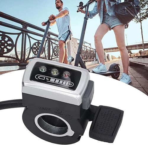 Miniatura 6 de Empuñadura de acelerador de bicicleta eléctrica, acelerador de dedo de scooter con interruptor de estado de la batería Mango acelerador de dedo para