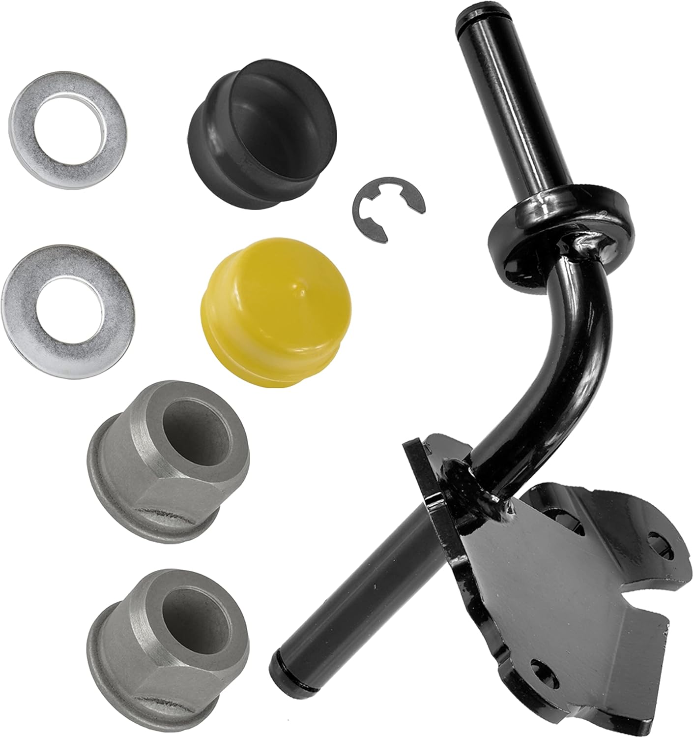 Caltric Left Steering Spindle Bushing Kit Compatible With John Deere D170 E180 S180 54" Deck