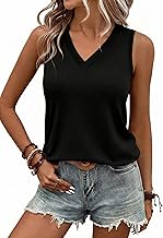 Aottori Tank Top Women's V-Neck Summer Tops Elegant Loose Sleeveless Shirt Basic Tank Tops Plain