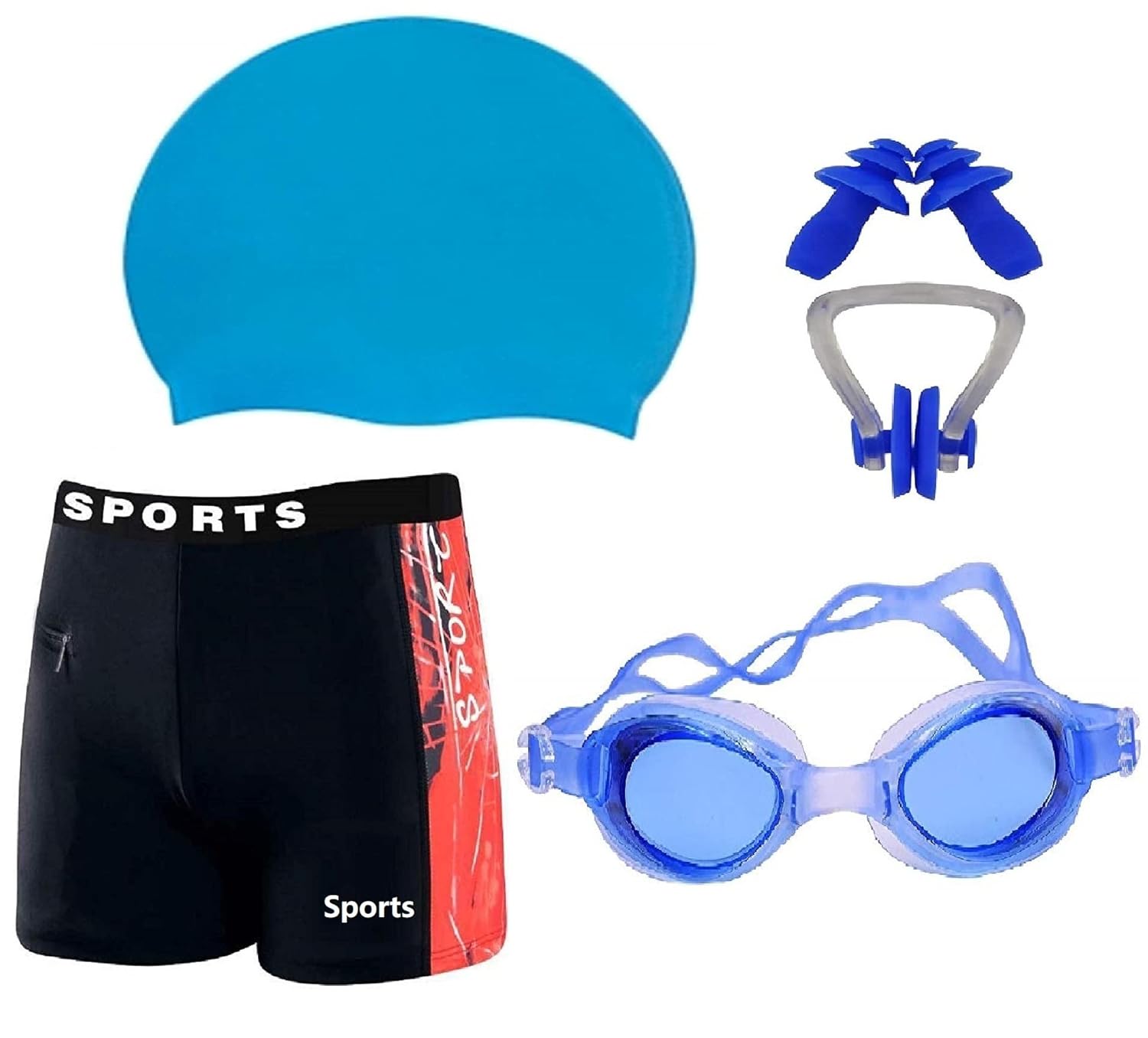 THE MORNING PLAY Swimming Costume for Kids Boys 1 Shorts Trunk 1 Anti Fog Swimming Goggles 1