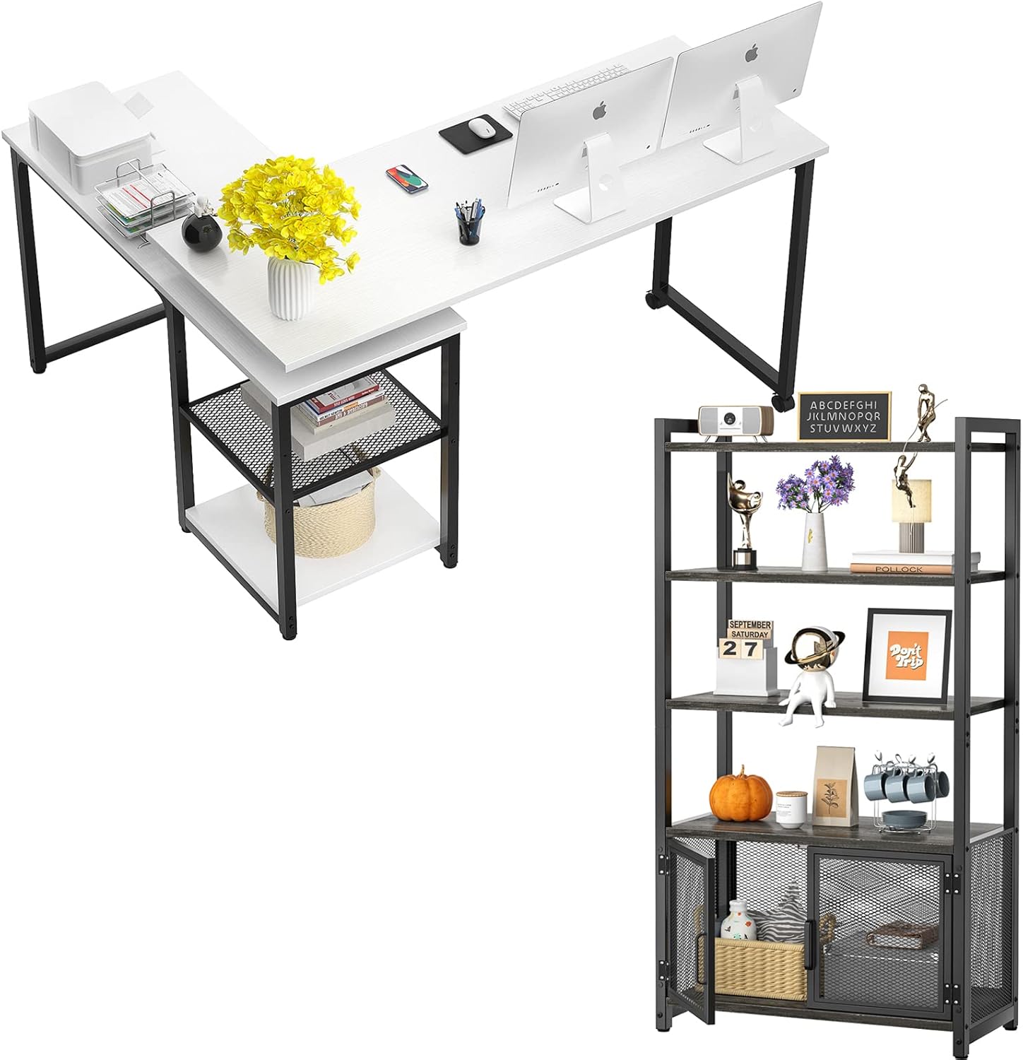 Buy Armocity 360° Rotating Desk, LShaped Desk Online at Lowest Price