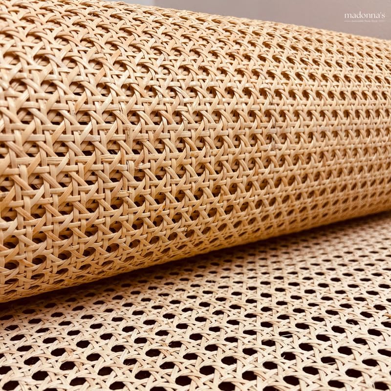 Madonna's Rattan Cane Standard Star Hexagon Design Mesh Net Webbing Roll- 100% Export Quality Natural Cane 60cm (24") Width- for Cupboards, Wardrobes, Furniture and Art & Crafts- 610cm (240")-image-37