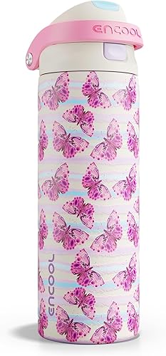 Miniatura 114 de ENCOOL - Botella aislante para agua, acero inoxidable con pajilla, mantiene el frío, tapa abatible de un solo toque, sin Bisfenol A, a prueba de