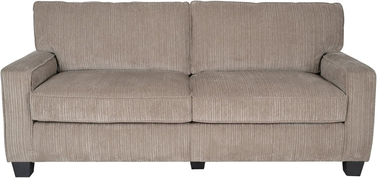 Beige Linen 78" Sofa with Removable Cushions