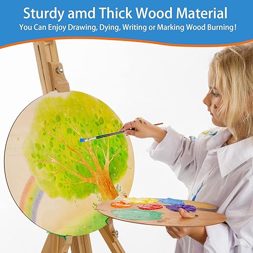 Miniatura 4 de 2 círculos redondos de madera de 24 pulgadas para manualidades, discos de madera redondos en blanco, discos de madera, grandes círculos de madera