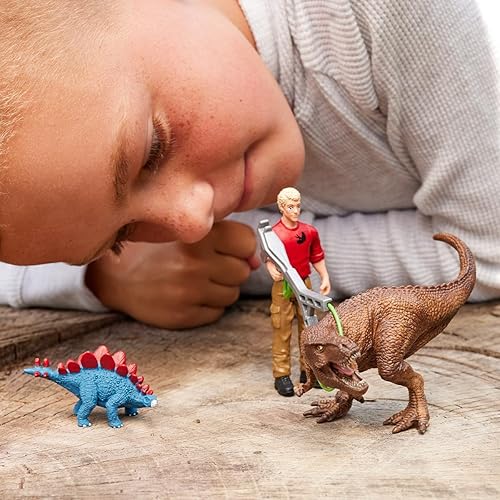Miniatura 3 de Schleich Dinosaurios, juguetes de dinosaurio para niños, tiranosaurio Rex Attack juego de dinosaurio de 5 piezas con juguete T-Rex, a partir de 4