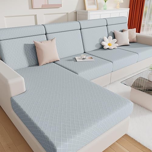hyha Fundas de cojín de jacquard para sofá, fundas mágicas lavables, fundas elásticas para sofá de 2 cojines, celosía de diamante, fundas gruesas