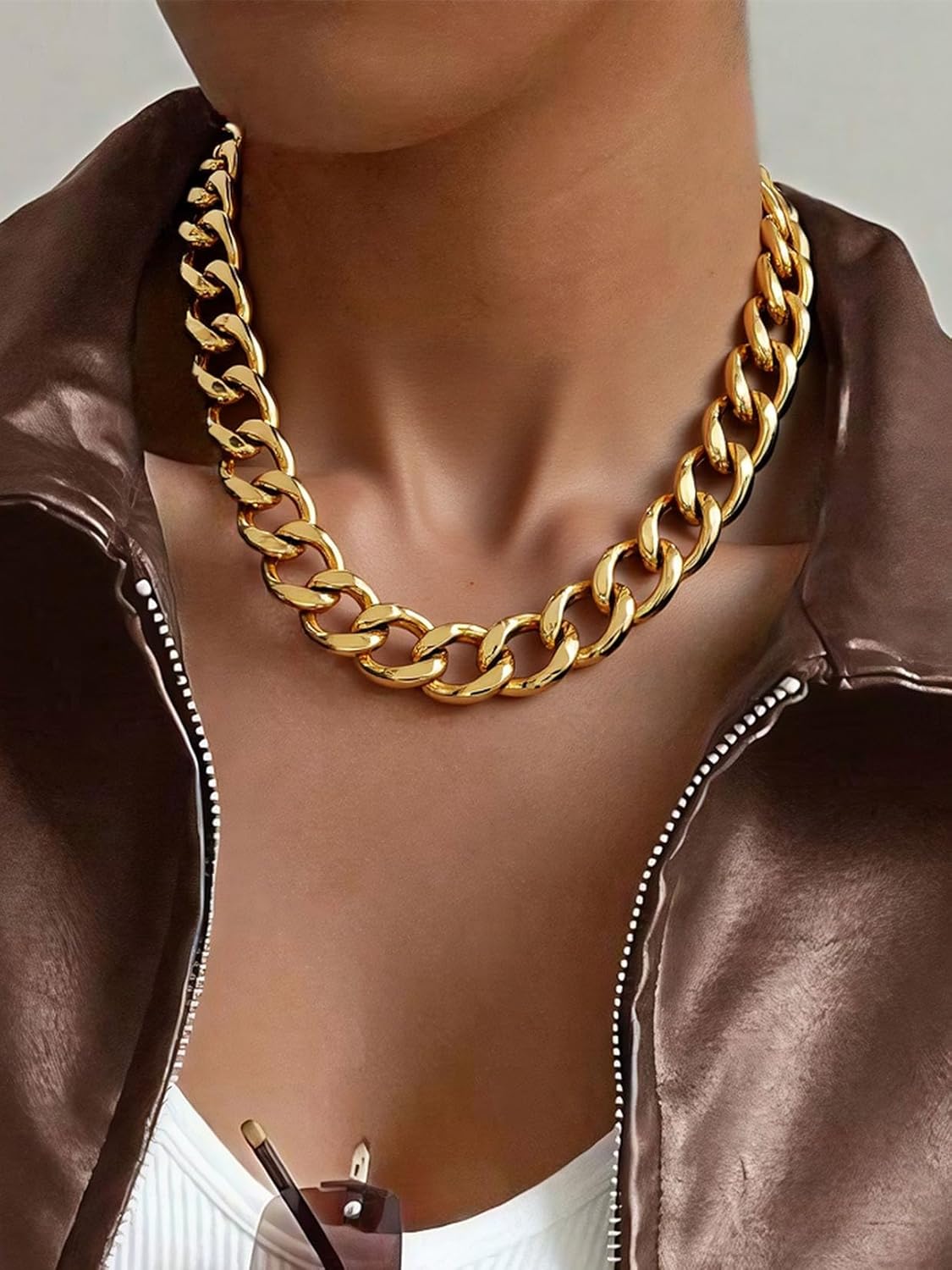 ChainsPro Cuban Link Chain for Women,Stainless Steel Chunky Necklace Silver/Gold Plated Thick Chain Choker, 12/16/20 mm Width,18" and 20" Punk Hip Hop Trendy Non Tarnish Jewelry Gifts - Image 9
