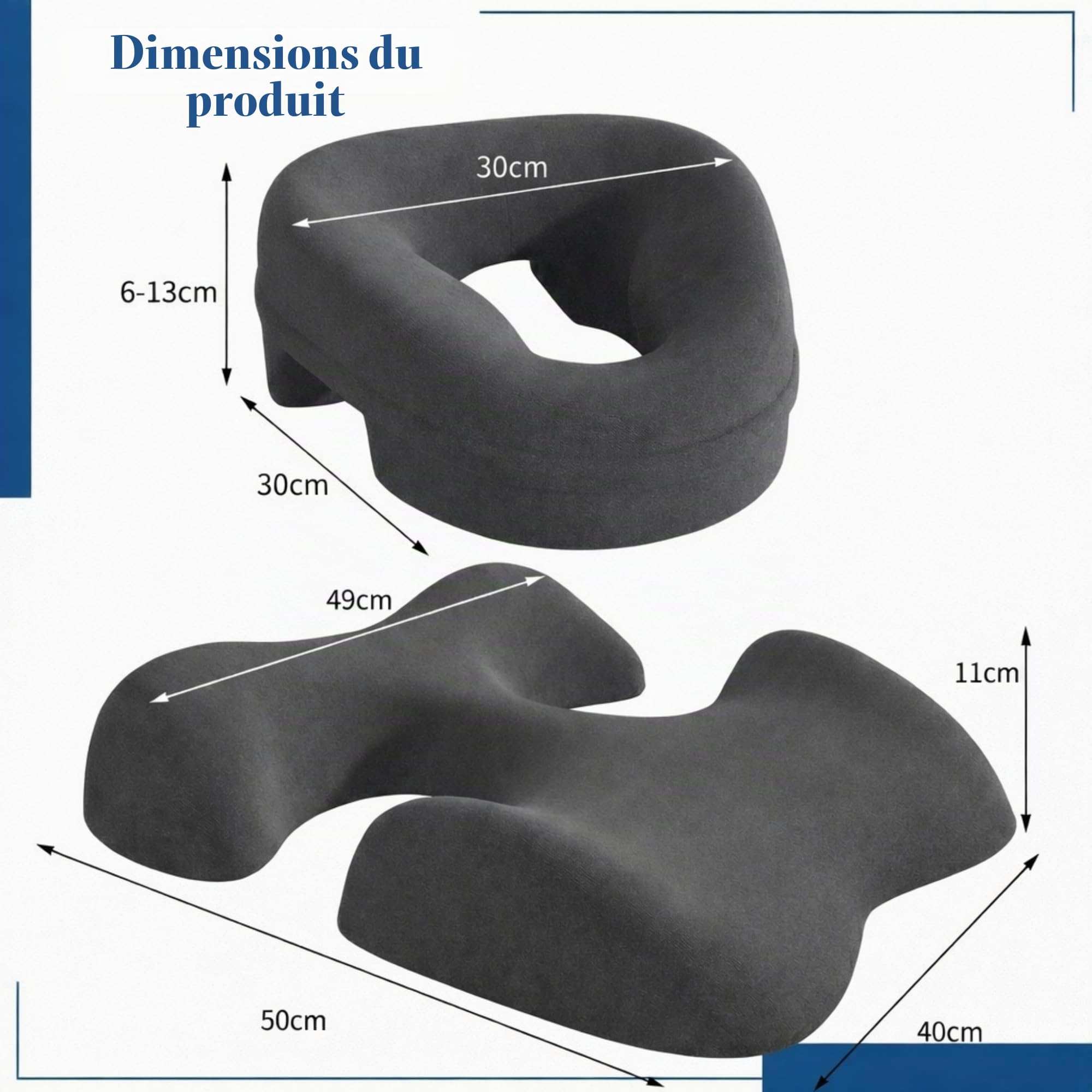Coussin Massage Visage avec Trou Respirant, Appui Tête pour Table de Massage Lit,Coussin de Soutien de la Poitrine, Coussin de Poitrine pour Table de Massage, Coussin en Mousse À Mémoire pour Spa (A)