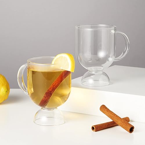 Miniatura 4 de Viski Vasos de café irlandés, taza de vidrio caliente Toddy para vino caliente, sidra con pinchos, ponche de huevo, taza de café transparente, juego