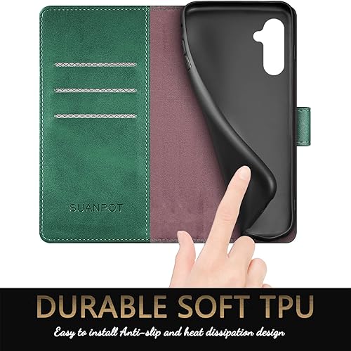 Miniatura 6 de SUANPOT Funda tipo cartera para Samsung Galaxy A54 5G con bloqueo RFID, tarjetero de crédito, funda protectora de piel sintética con tapa para