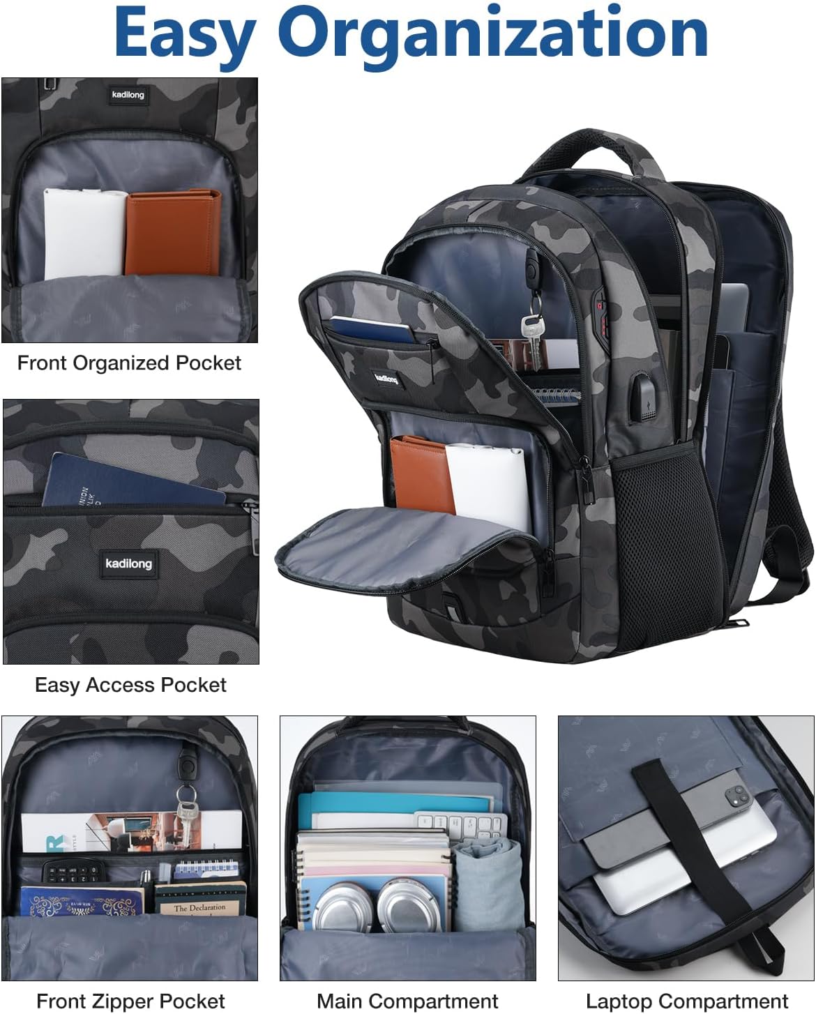 Travel Laptop Backpack for Men Business Anti Theft,School Backpack Bookbag College for Boys Fits 15.6 Inch Notebook