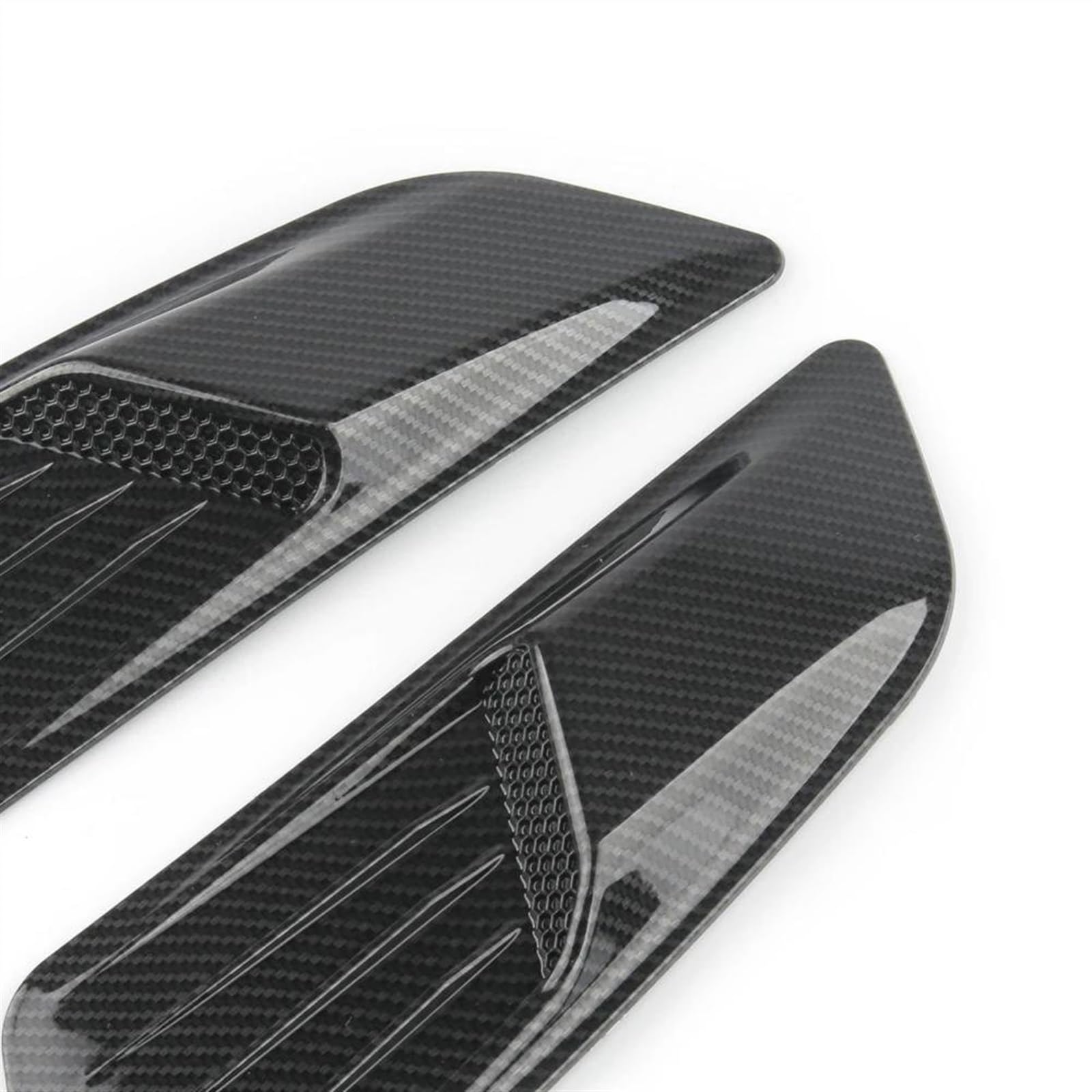 Prise D’air De Voiture Autocollants Noirs Universels Noirs pour Décoration Extérieure De Voiture, 1 Paire, Couvercle De Ventilation Latéral pour Prise d'air, Style De Voiture(Carbon Grain)