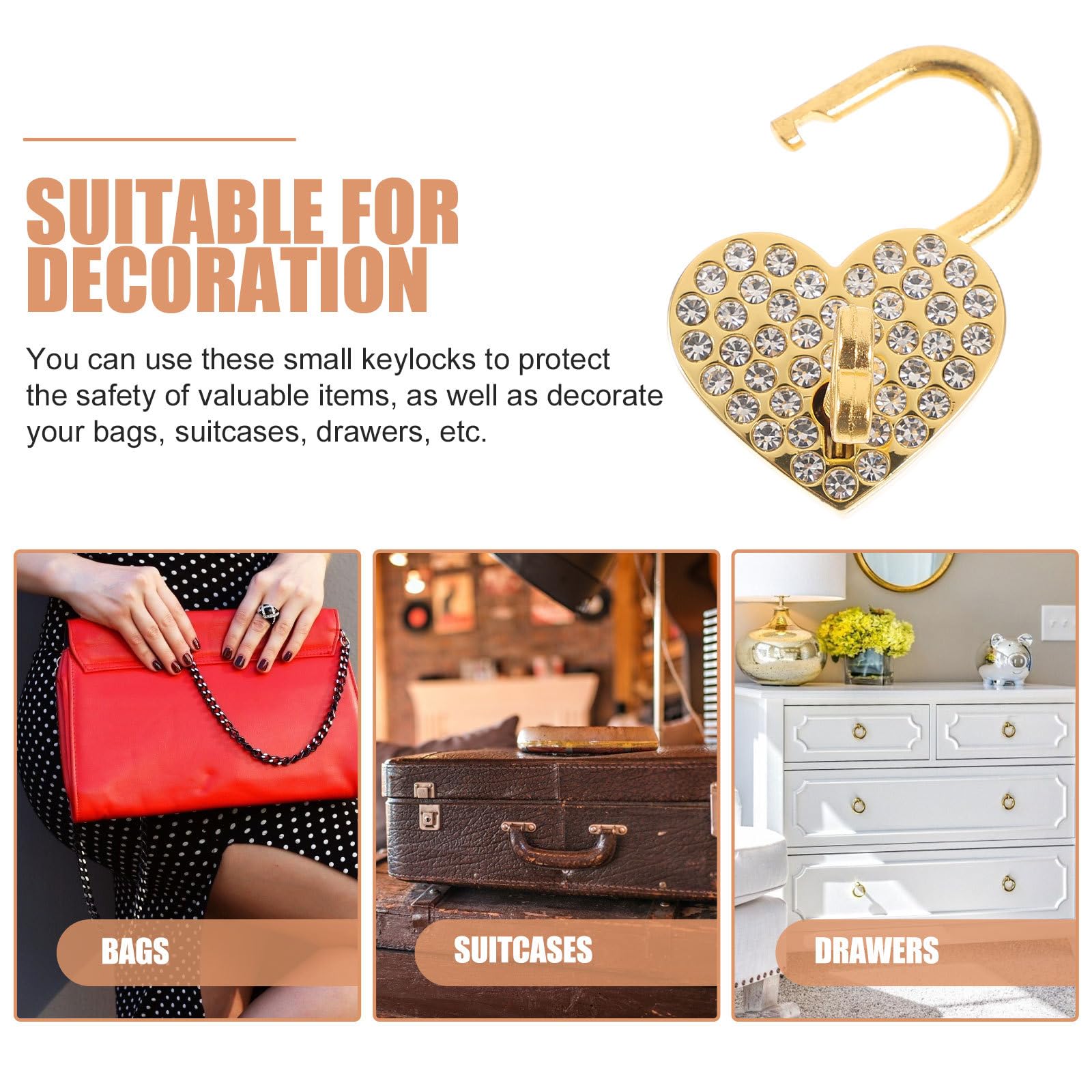 3 Pcs Small Metal Heart Shaped Padlock Mini Lock With Key For Jewelry Storage Box Diary Book,Pink In | Whizz Keyed Padlocks