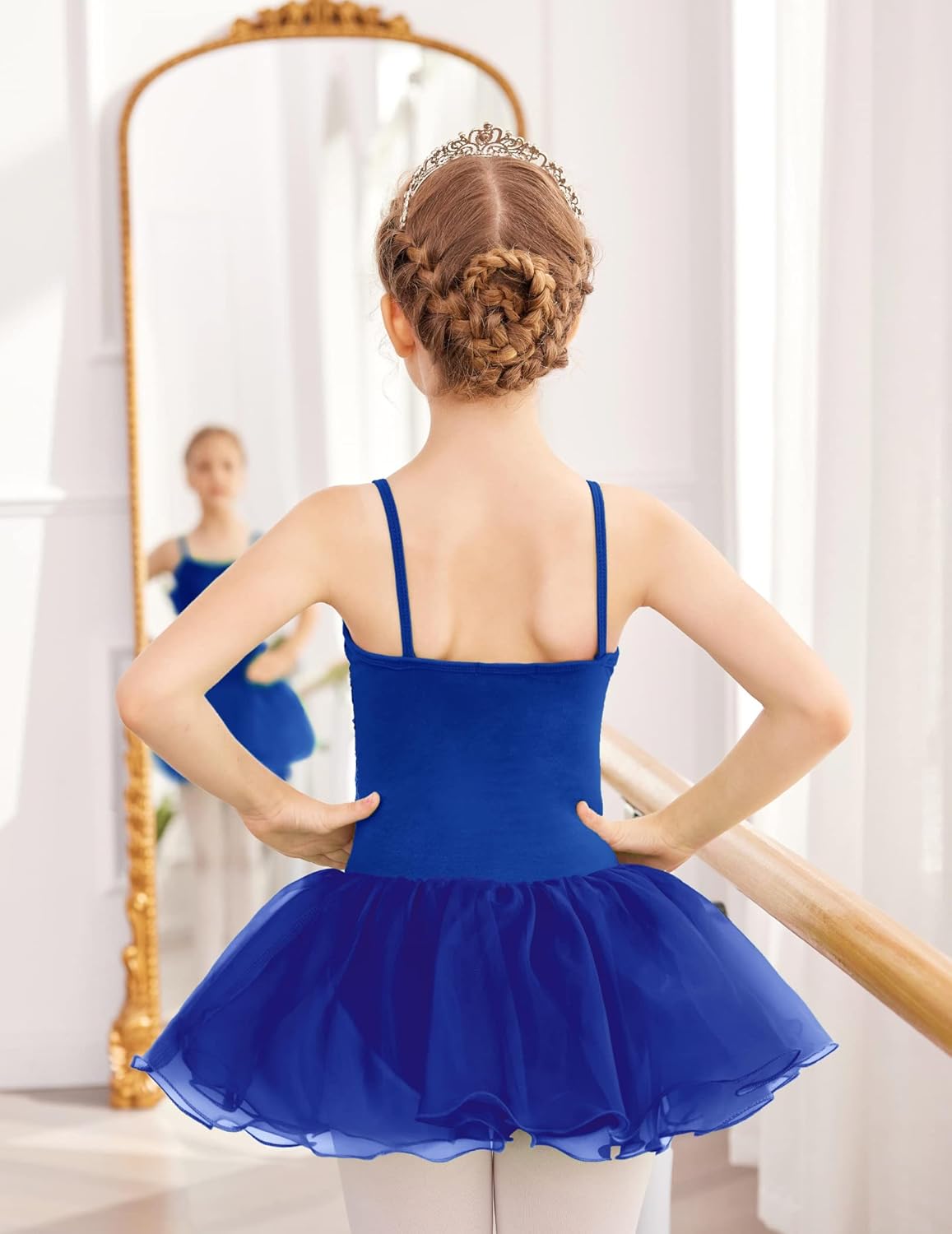 Zaclotre Little Girls Sequin Leotard Sparkly Strap Ballet Leotards Tutu Dress Ballerina Outfit Dance Costume for Kids